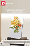 Sembo Block Orange Flower Stream Dekoratif Çiçekler 200 Parça yapı blokları Lego ile uyumlu (611086)