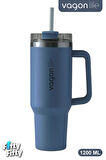 Vagonlife Quencher Cup 1200 ML Pipetli/Rahat İçim Kulplu Paslanmaz Çelik Termos -FFVGN0581200ML