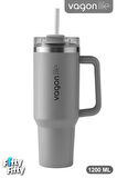 Vagonlife Quencher Cup 1200 ML Pipetli/Rahat İçim Kulplu Paslanmaz Çelik Termos -FFVGN0581200ML