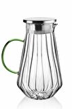 Borosilikat Cam Metal Kapaklı Lüks Sürahi 1500ml srh56