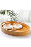 Bambu Tepsi Oval Servis Sunum Tepsi Orta Boy 36*25,8cm