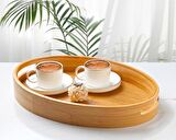Bambu Tepsi Oval Servis Sunum Tepsi Orta Boy 36*25,8cm