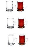 6 lı Lüks Cam Kulplu Çay Fincanı Çay Bardağı 110ml çay0100