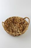 Hasır Rattan Ekmeklik Ekmek Sepeti Yuvarlak 23cm