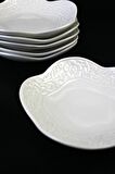 6 lı Porselen Çay Tabak Kendinden Desenli Çay Tabağı Çap 10cm