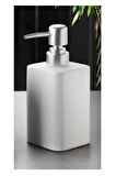 Stonware Sıvı Sabunluk Beyaz Kare 450ml