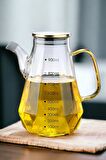 Borosilikat Cam Yağlık Sirkelik 900ml Sarı Kulp 