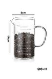 Isıya Dayanıklı Borosilikat Cam Ölçü Kabı 500ml 3831