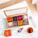 Bambu Organizer Kutu Takı Aksesuar Kutusu, Çay Kutusu 8 Bölmeli