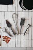 5 Parça Paslanmaz Çelik Mutfak Set Çırpıcı, Rende, Pizza Kesici Spatula