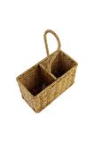 Rattan Plastik Kaşıklık Kepçe 2 Bölmeli Krem