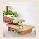 Bambu Ayaklı Sunumluk, Servis, Kesim Tahtası 35*22cm