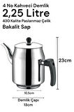 430 Paslanmaz Çelik Kahveci Demlik 2250ml 4 No