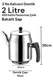430 Paslanmaz Çelik Kahveci Demlik 2000ml 3 No