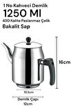 430 Paslanmaz Çelik Kahveci Demlik 1250ml 1 No