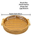 Plastik Rattan Tepsi Yuvarlak Büyük Boy 