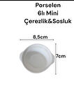 6lı Porselen Kase Çerezlik Sosluk Mini Boy 657