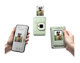Fujifilm Instax Mini LiPlay Hybrid Matcha Green Fotoğraf Makinesi 20'li Film Albüm ve Deri Kılıf Hed