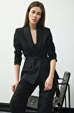 DeFacto Regular Fit Kuşaklı Basic Düz Blazer Ceket E7346AX25SPBK81