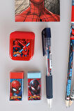 LİSANSLI SPIDERMAN 9 PARÇA KIRTASİYE SETİ UÇLU KALEM,BLOKNOT,3 ADET KURŞUN KALEM,KALEMTRAŞ,ROKET SİLGİ 