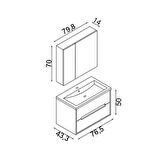 Teta Home Madrid 80 cm Mdf Banyo Dolabı Seti