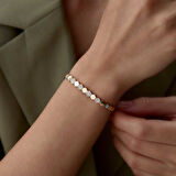 Yarım Taşlı Sıra Altıgen Bileklik