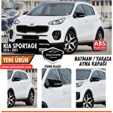 Kia Sportage 2016-2021 Sinyalli Uyumlu Batman Yarasa Ayna Kapağı Piano Black ABS Plastik Sağ Sol Takım