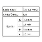 GYU402 Yuvarlak Uçlu İzoleli Kablo Ucu 100 Adet