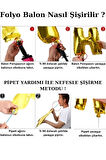 Folyo Balon Rakam Gold Renk 34 Inc 76 Cm Helyum Uyumlu