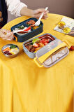 Bento Lunch Box Ofis-okul Için Yeni Nesil Sefer Tası -çorba Kaseli Model-paslanmaz Çelik