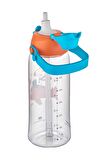 Uzspace 730ml Tritan Tek Kapak Çift Kullanım Pipetli/Pipetsiz Askı Aparatlı Tritan Çocuk Su Matarası