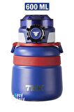 TKK 600 ML Çelik Su Matarası Çift Kullanım Pipetli/Rahat İçim 12 Saat Sıcak/24 Saat Soğuk Termos -2029-600ml