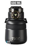 TKK 600 ML Çelik Su Matarası Çift Kullanım Pipetli/Rahat İçim 12 Saat Sıcak/24 Saat Soğuk Termos -2029-600ml