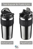 TKK 630 ML Özel Seri Çelik Mug Kahve Bardağı Pipetli/Rahat İçim 6 Saat Sıcak/12 Saat Soğuk Termos -2023 630ML