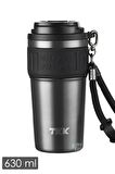 TKK 630 ML Özel Seri Çelik Mug Kahve Bardağı Pipetli/Rahat İçim 6 Saat Sıcak/12 Saat Soğuk Termos -2023 630ML