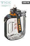 TKK 1000 ML Çift Kullanım Pipetli/Rahat içim Bpa İçermeyen Askılı Tritan Su Matarası FFTKK1022-1000