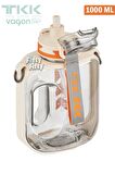 TKK 1000 ML Çift Kullanım Pipetli/Rahat içim Bpa İçermeyen Askılı Tritan Su Matarası FFTKK1022-1000