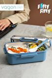 Vagonlife Tek Kat Çift Bölme Bento Lunch Box Ofis-Okul İçin Yeni Nesil Sefer Tası Paslanmaz Çelik 588