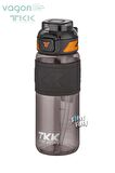 TKK 600 ML Çift Kullanım Pipetli/Rahat içim Bpa İçermeyen Taşıma Askılı Tritan Su Matarası FFTKK1019-600