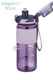 TKK 600 ML Çift Kullanım Pipetli/Rahat içim Bpa İçermeyen Taşıma Askılı Tritan Su Matarası FFTKK1019-600