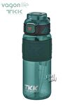 TKK 600 ML Çift Kullanım Pipetli/Rahat içim Bpa İçermeyen Taşıma Askılı Tritan Su Matarası FFTKK1019-600