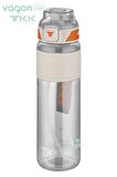 TKK 1000 ML Çift Kullanım Pipetli/Rahat içim Bpa İçermeyen Taşıma Askılı Tritan Su Matarası FFTKK1020-1000