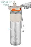 TKK 1000 ML Çift Kullanım Pipetli/Rahat içim Bpa İçermeyen Taşıma Askılı Tritan Su Matarası FFTKK1020-1000