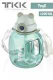 TKK VVA1200 ML Çift Kullanım Pipetli/Rahat içim Bpa İçermeyen Askılı Tritan Su Matarası FFTKK1002-1200ML