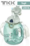 TKK VVA1200 ML Çift Kullanım Pipetli/Rahat içim Bpa İçermeyen Askılı Tritan Su Matarası FFTKK1002-1200ML