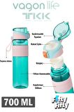 TKK 700 ML Rahat içim(Pipetsiz)Kilitli Kapak Bpa İçermeyen Taşıma Askılı Süzgeçli Tritan Su Matarası FFTKK1002-700ML