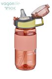 TKK 500 ML Kalın Isırılamaz Pipetli Bpa İçermeyen Taşıma Kulplu Tritan Su Matarası FFTKK1003-500ML