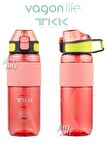 TKK 700 ML Kalın Isırılamaz Pipetli Bpa İçermeyen Taşıma Kulplu Tritan Su Matarası FFTKK1003-700ML