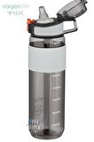 TKK 800 ML Kalın Isırılamaz Pipetli Bpa İçermeyen Taşıma Kulplu Tritan Su Matarası FFTKK1003-800ML