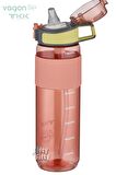 TKK 800 ML Kalın Isırılamaz Pipetli Bpa İçermeyen Taşıma Kulplu Tritan Su Matarası FFTKK1003-800ML